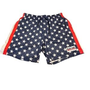 Burlebo Mesh Lined Athletic Short Patriotic USA Stars Stripes Red White Blue LRG